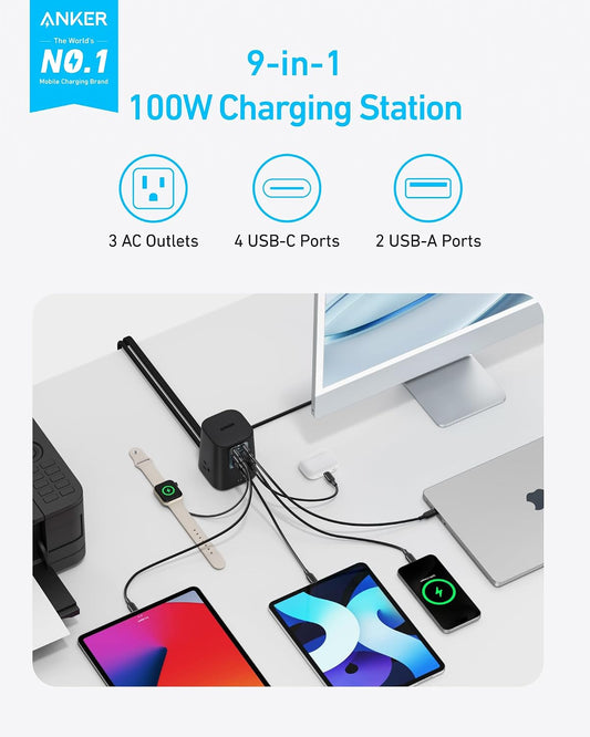 100w max output on usb-c1 and c2 individually for laptop fast charging