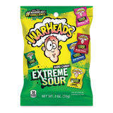 WARHEADS Extreme Sour Hard Candy Compact Travel Size 2 oz Bag for Long Drives Beach Days and Outdoor Gatherings