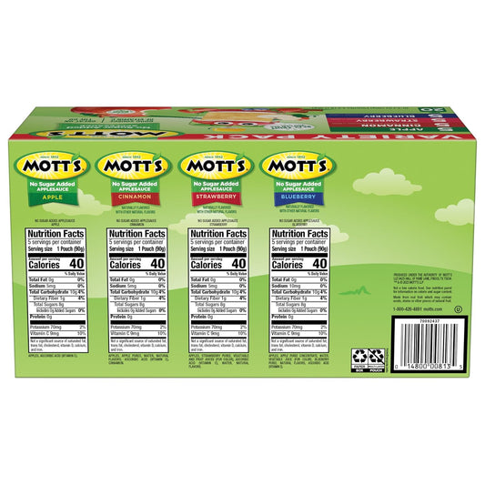 20 individual 3.2 oz squeezable pouches for grab-and-go convenience