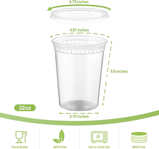 32 fluid ounce (approx. 4.5" x 4.5" x 5.5") rectangular capacity