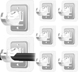 Aizhelu Stick On Curtain Holders – Reliable Clear Brackets with No Sharp Screws or Tools, 8 Pack