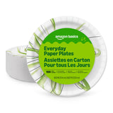 Amazon Basics Everyday Disposable Paper Plates – Sturdy Plates for Client Presentations, Workshop Meals, and Office Celebrations, 100 Count