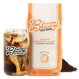 Bizzy Organic Cold Brew Coffee – Coarse Ground 32 oz Office Supply for Batch Brewing Through Busy Work Weeks