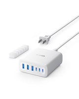 Anker Desktop Charger for Cozy Home Atmosphere, Low-Profile 3.0 x 3.2 Inch Design Sits Flat on Any Surface