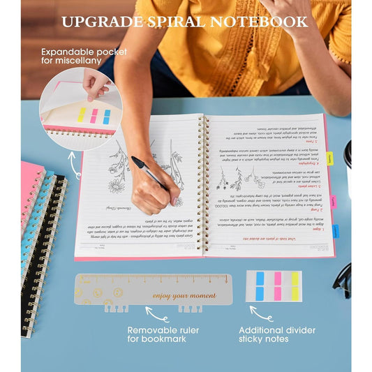 gold-color sturdy metal twin-wire spiral binding that lays flat
