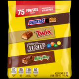 M&M'S, SNICKERS, TWIX & MILKY WAY Child-Friendly Halloween Chocolate Mix for Trick-or-Treat, Classroom Treats and Spooky Movie Night with the Kids, 120 Count Bag