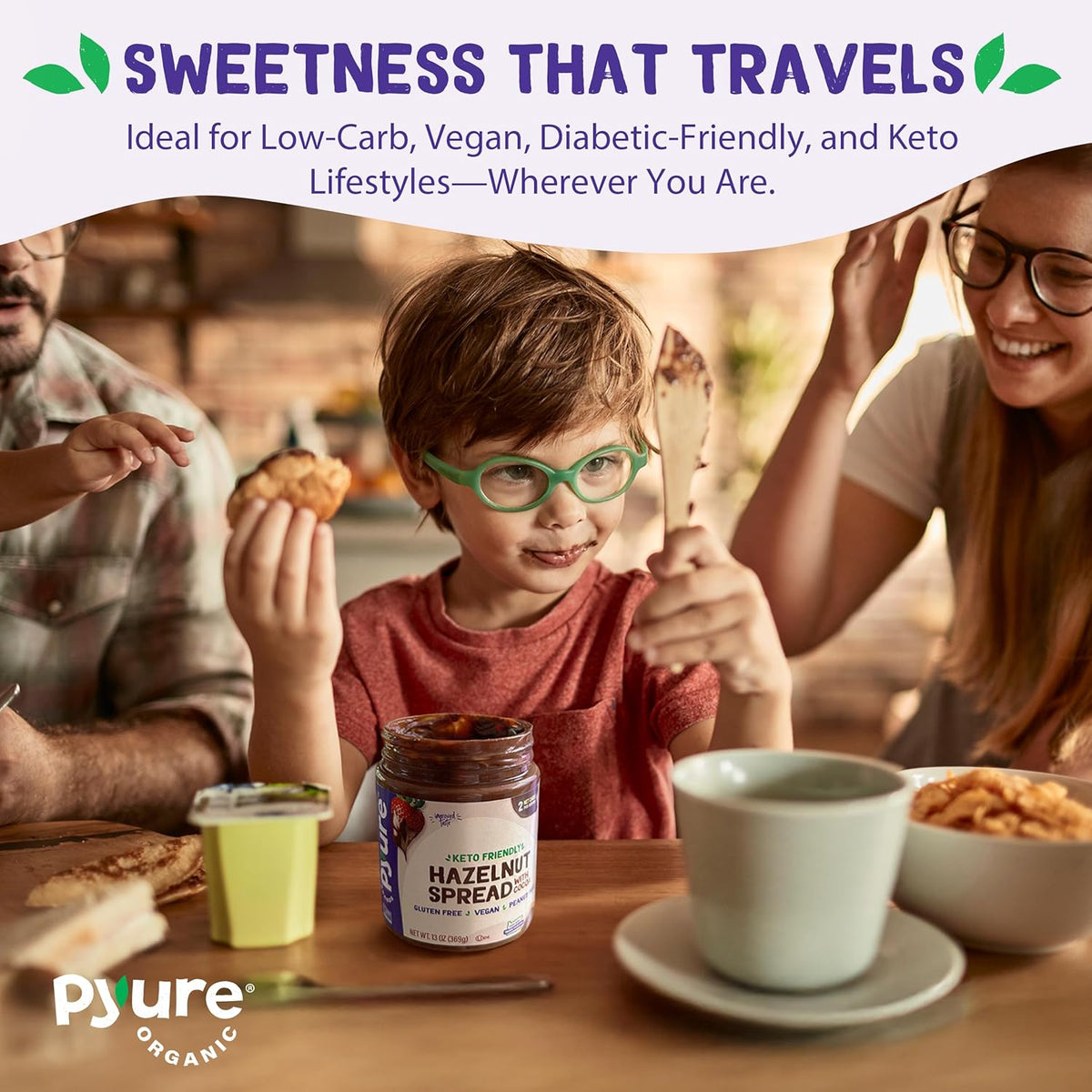 Pyure Hazelnut Chocolate Spread | Less-Is-More Plant-Based Spread for Simple Baking Stations