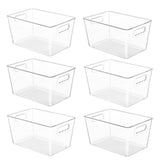 YIHONG Clear Storage Bins – Designer-Inspired Cabinet Organizer, Clear Stackable Set
