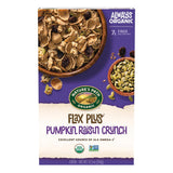 Nature's Path Organic Flax Plus Pumpkin Raisin Crunch Cereal – Quick Study Snack for Productivity Sessions, No Sugar Crash Organic Cereal