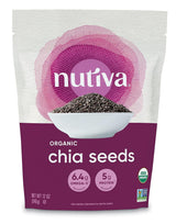Nutiva Organic Chia Seed 12 oz – Clean Label Fiber and Omega 3 Source for Wellness Rituals, Glow-Up Smoothie Bowls and Calming Evening Drinks