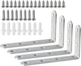 Alise L Bracket Shelf Mount – Clean Line Corner Brace for Uncluttered Spaces, Brushed Nickel Floating Shelf Hardware