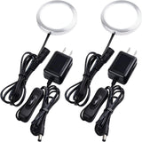 Brilliant Evolution LED Puck Light – Effortless Studio Apartment Task Light, No-Hardware Setup, 2-Pack