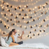GloDream Dorm Room Photo Clip Lights - Safe Battery Operated 100LED String for College Students, Teens, and Shared Bedroom Walls