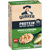 Quaker Protein Instant Oatmeal Apple Cinnamon – Gym Bag and Trail Ready Single-Serve Packets with 12g Protein