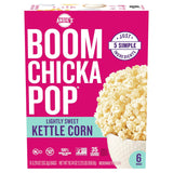 Angie's BOOMCHICKAPOP Lightly Sweet Kettle Corn Microwave Popcorn, 6-Count 3.29 oz Bags – Gluten-Free Family Snack for Pantry, Playroom, and Kids' Movie Nights
