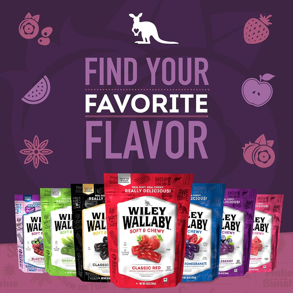 Wiley Wallaby Licorice 10 Ounce Classic Gourmet Soft & Chewy Australian Blasted Berry Candy Twists – Elegant Candy Dish Gift for Holiday Entertaining and Get-Well Care Packages