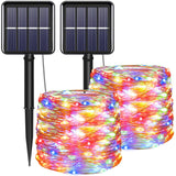 Outdoor Halloween Decorations Solar Powered – 33ft Orange Fairy Lights for Fence, Tree Wrap and Porch Railing