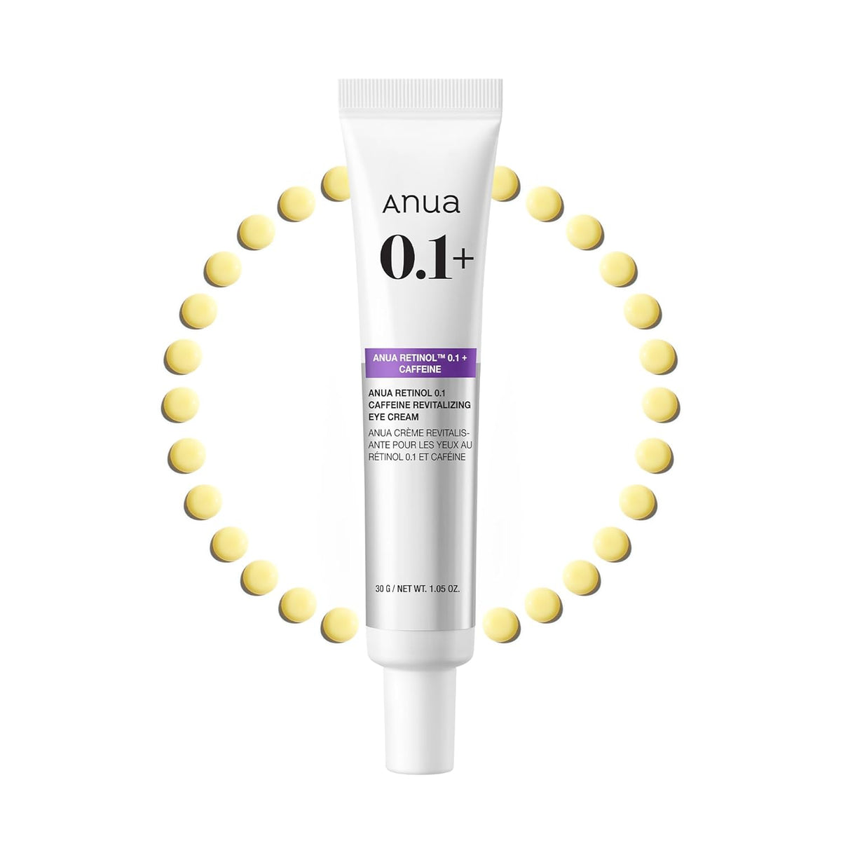 0.1% retinol tm for visible reduction of fine lines and dark circles