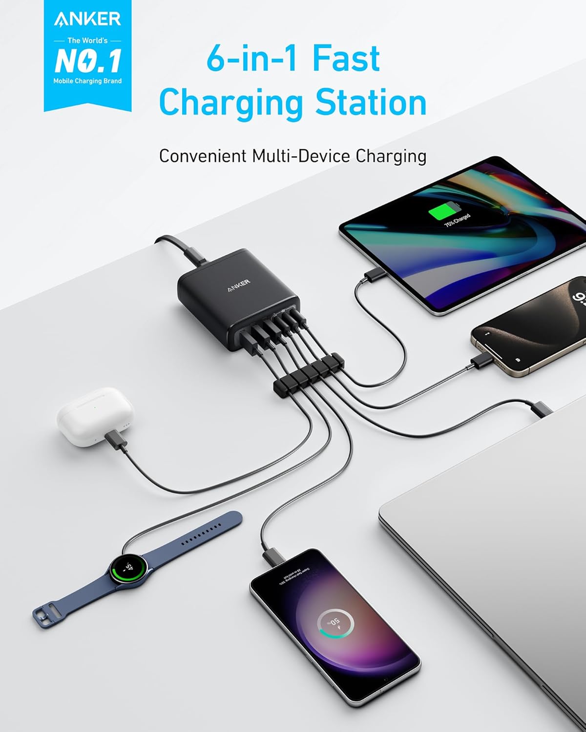 112w total output with up to 30w on a single usb-c port and 18w on a single usb-a port