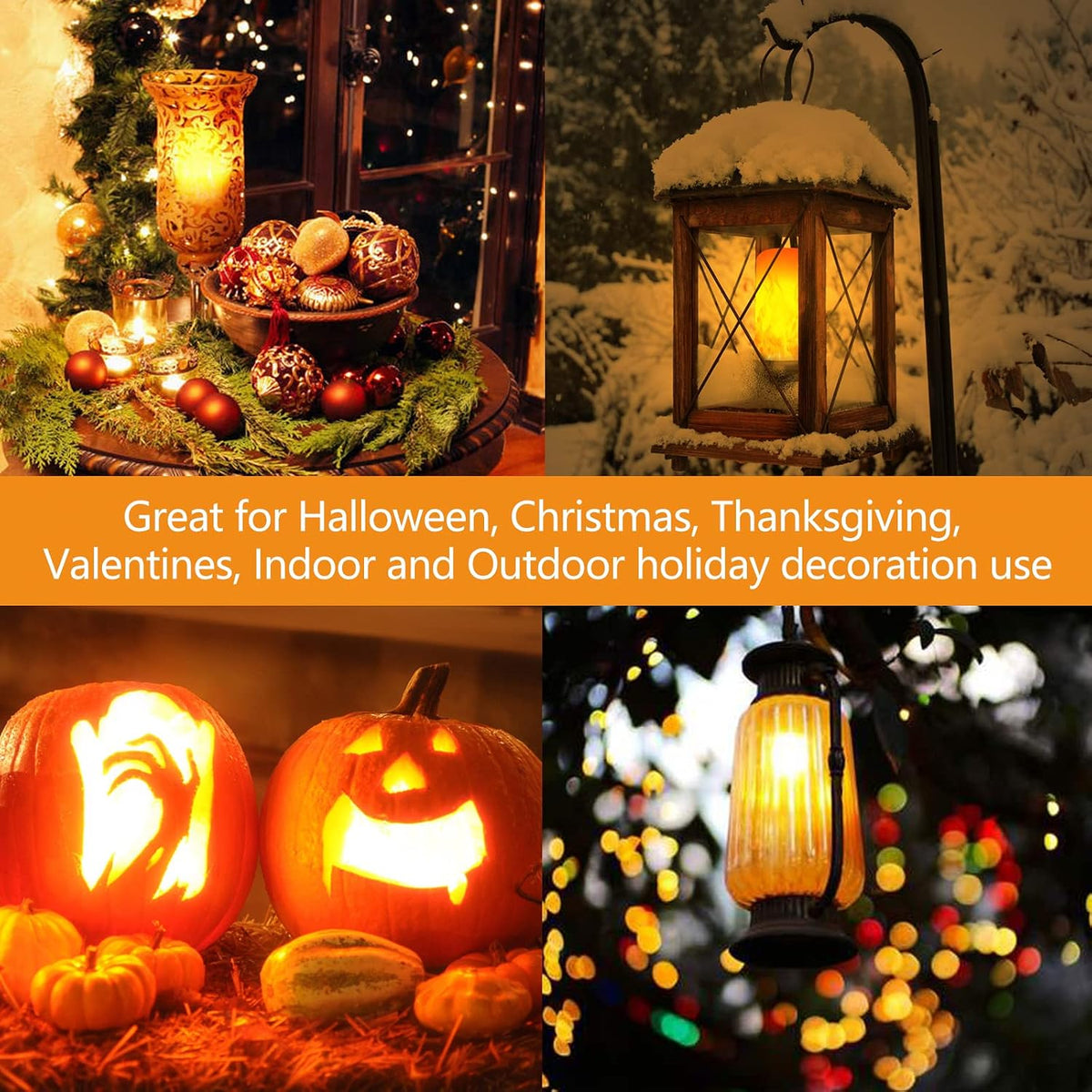 1300k warm orange color temperature producing 400 lumens of flame-colored light