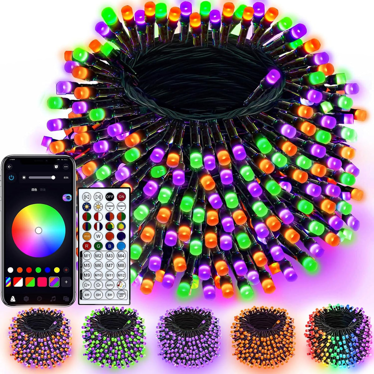16 million rgb color choices with 40 preset scene modes and 200+ lighting cycles