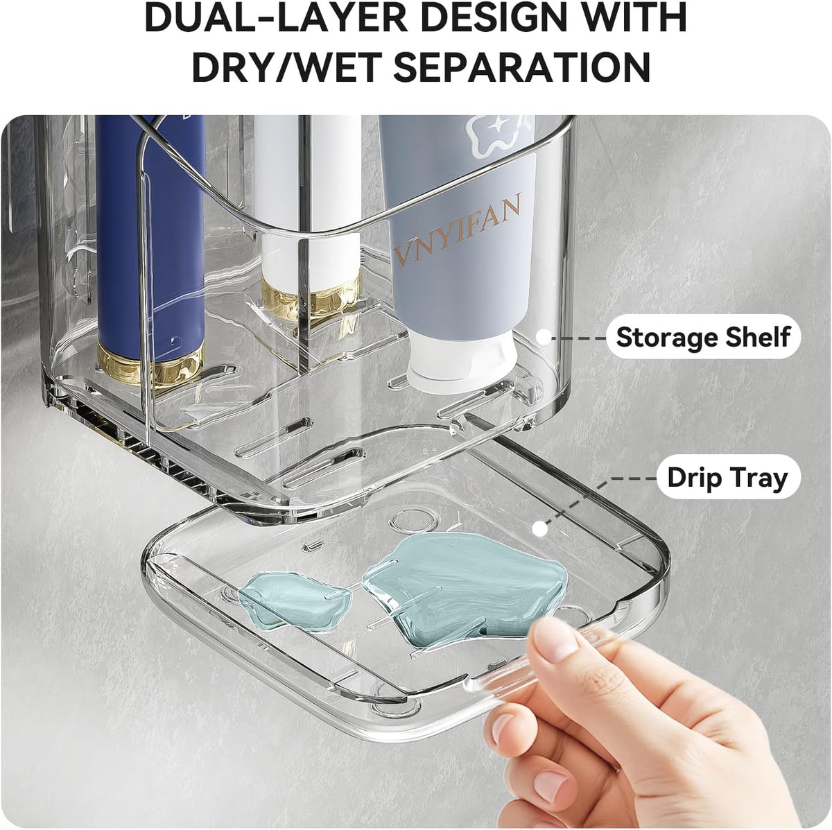 3-Slot Slide-Out Toothbrush Holder – Useful Gift for Couples Moving Into Their First Home