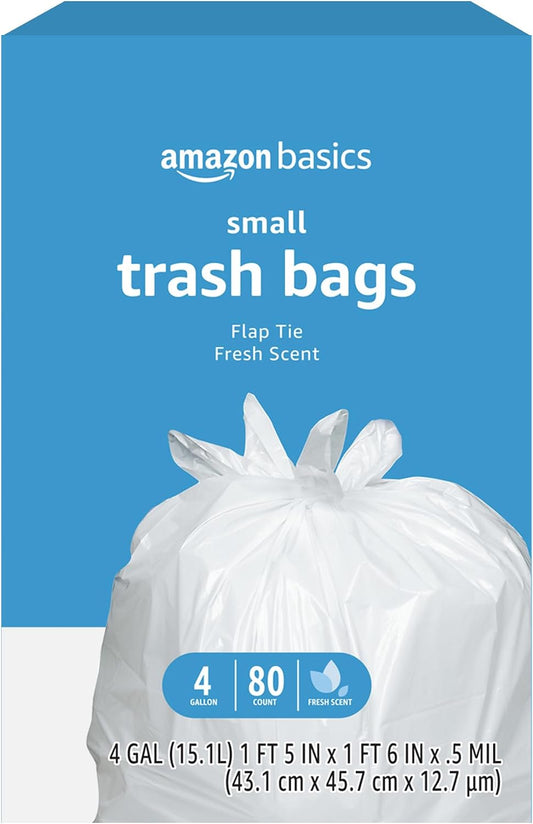 4 gallon capacity sized for small countertop and bathroom bins