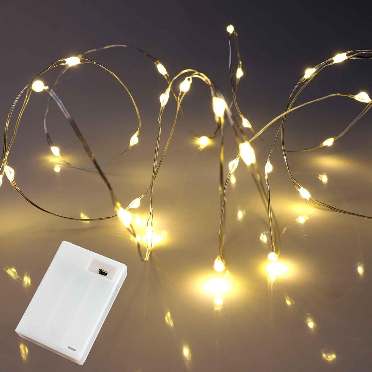 40 micro leds spaced along 6.5ft silver-coated copper wire