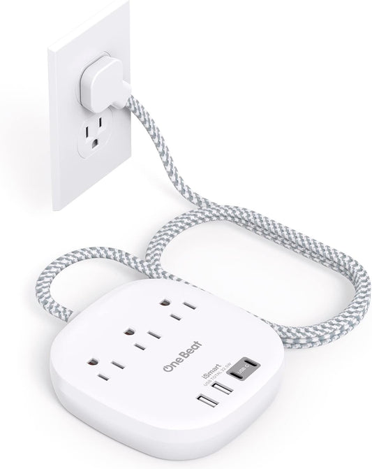 7-in-1 configuration: 3 ac outlets plus 2 usb-a and 2 usb-c ports (4 usb total, 22.5w/4.5a combined output)