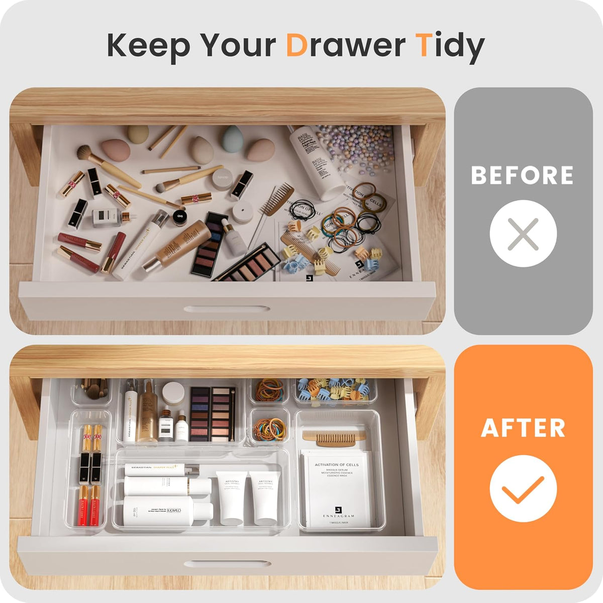 A-LuGei Minimalist Drawer Organizer – Neutral Black and White Finishes for a Clean, Restful Home Aesthetic