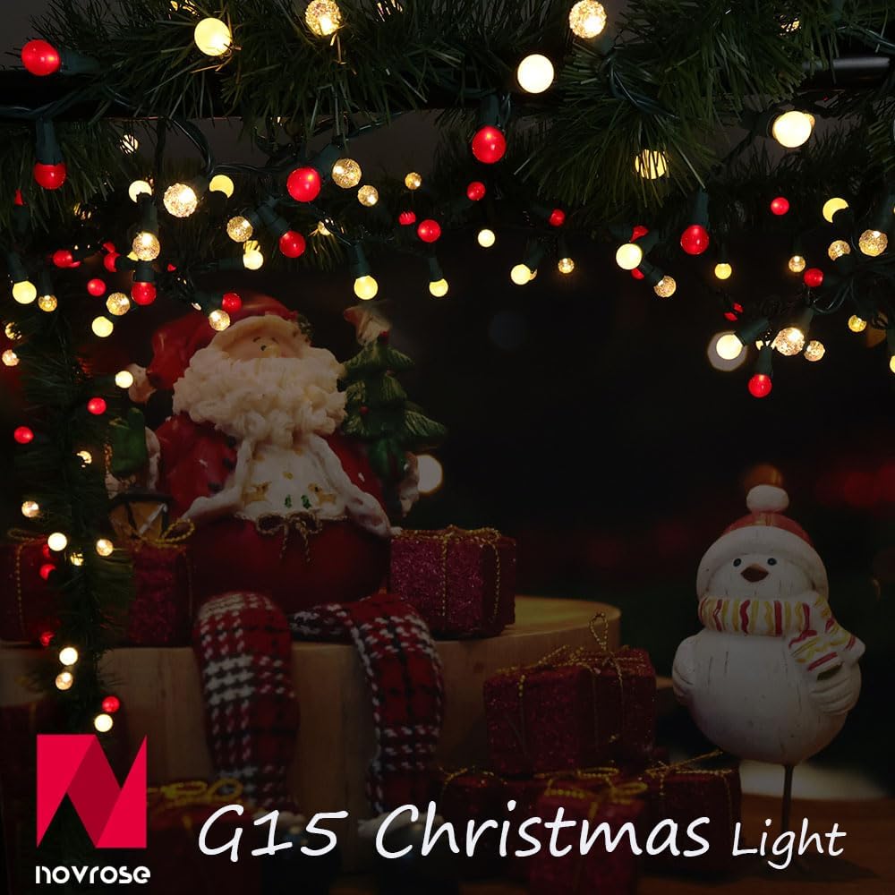 Addlon Pearlized G15 Outdoor Lights – Camping and Patio Dining Ambiance with Durable Connectable Strands for Open-Air Gatherings
