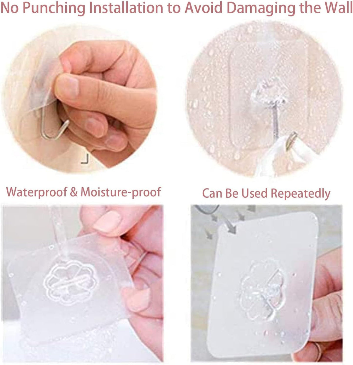 Adhesive Wall Hooks – Transparent No-Drill Hooks for Intentional Apartment Living