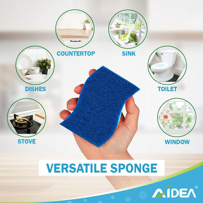 AIDEA Non-Scratch Scrub Sponge – 24-Pack Safe Dishwashing Pads for Homes with Kids and Pets