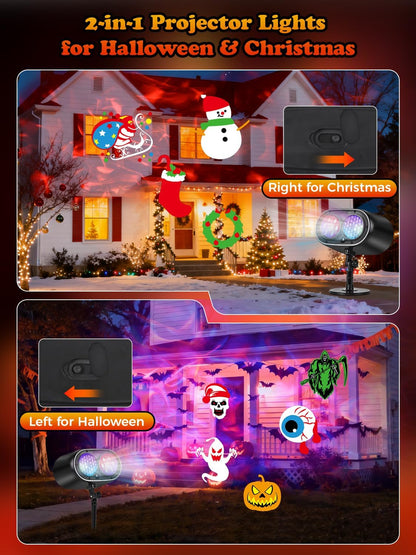 AIMENGME Pet and Child Safe Holiday Light – LED Projection with Timer and No Hot Surface