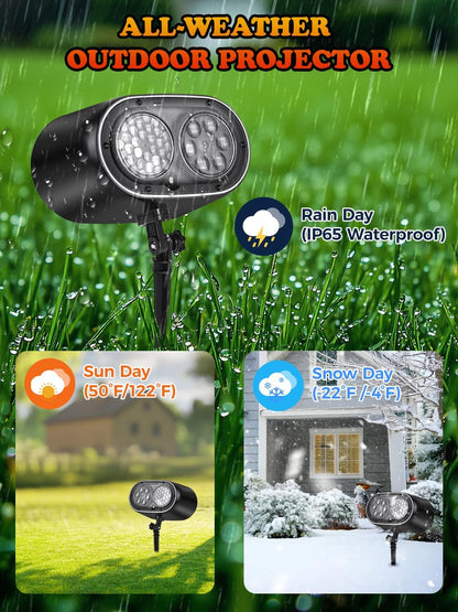 AIMENGME Pet and Child Safe Holiday Light – LED Projection with Timer and No Hot Surface