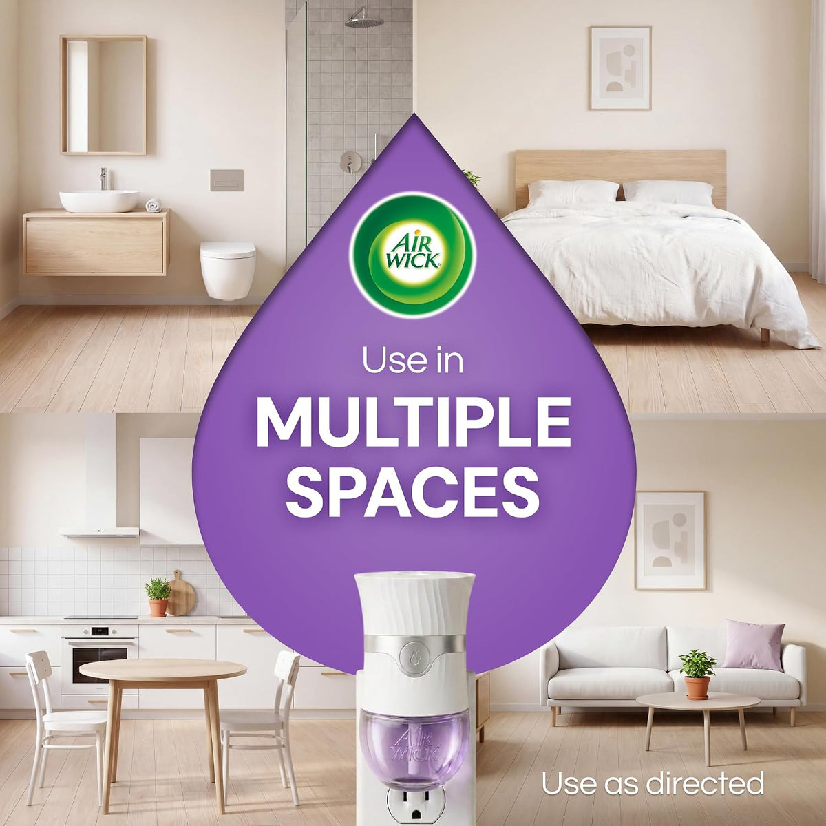 Air Wick Plug In Refills Lavender & Chamomile – Smokeless Lavender Chamomile Refills for the Nursery, 10 Count