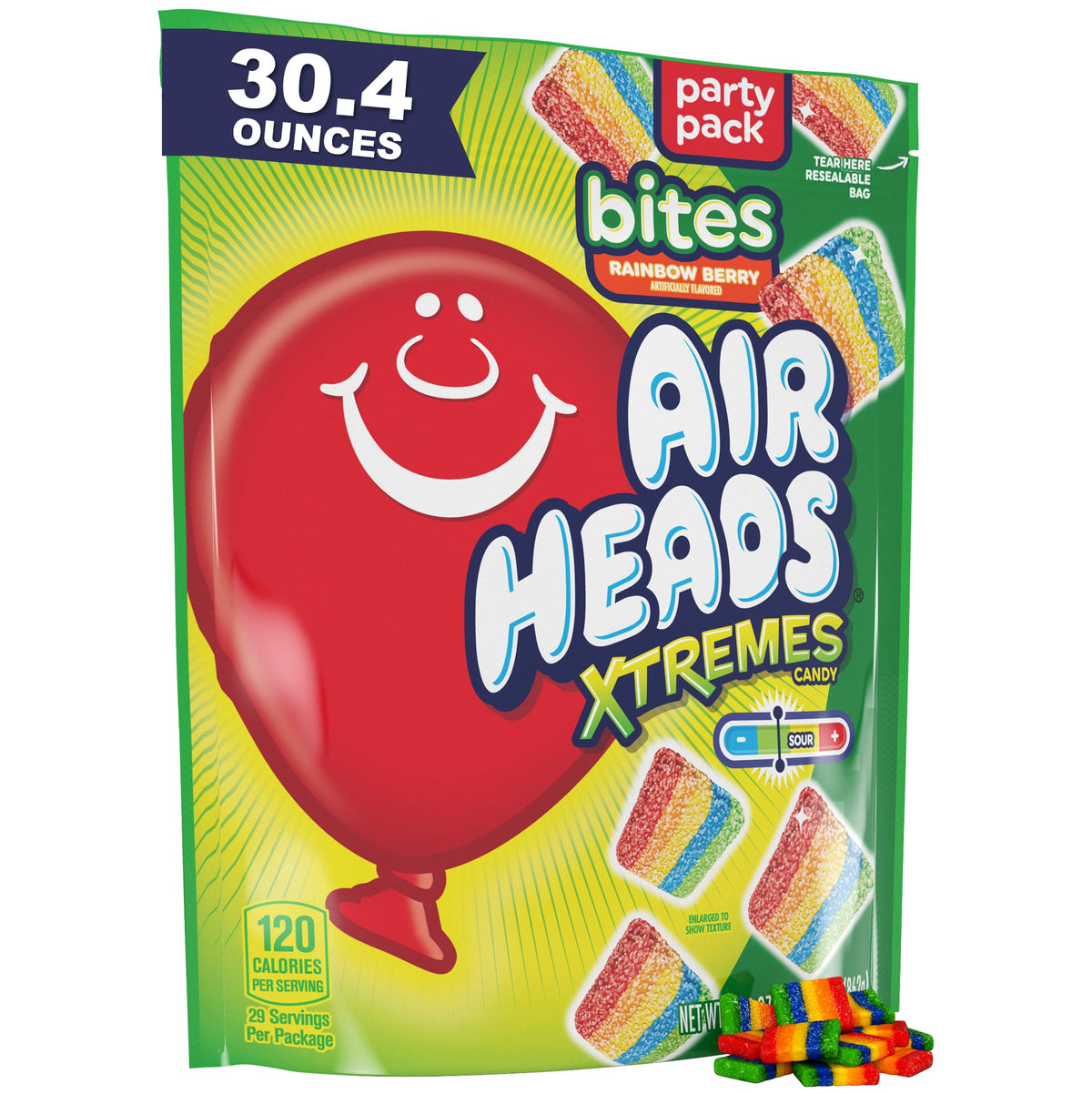 Airheads Xtremes Rainbow Berry Chewy Sour Bites, 30.4 oz Bulk Bag – Allergy Friendly Sweet and Sour Candy with Individually Sealed Wrappers for Safer Sharing