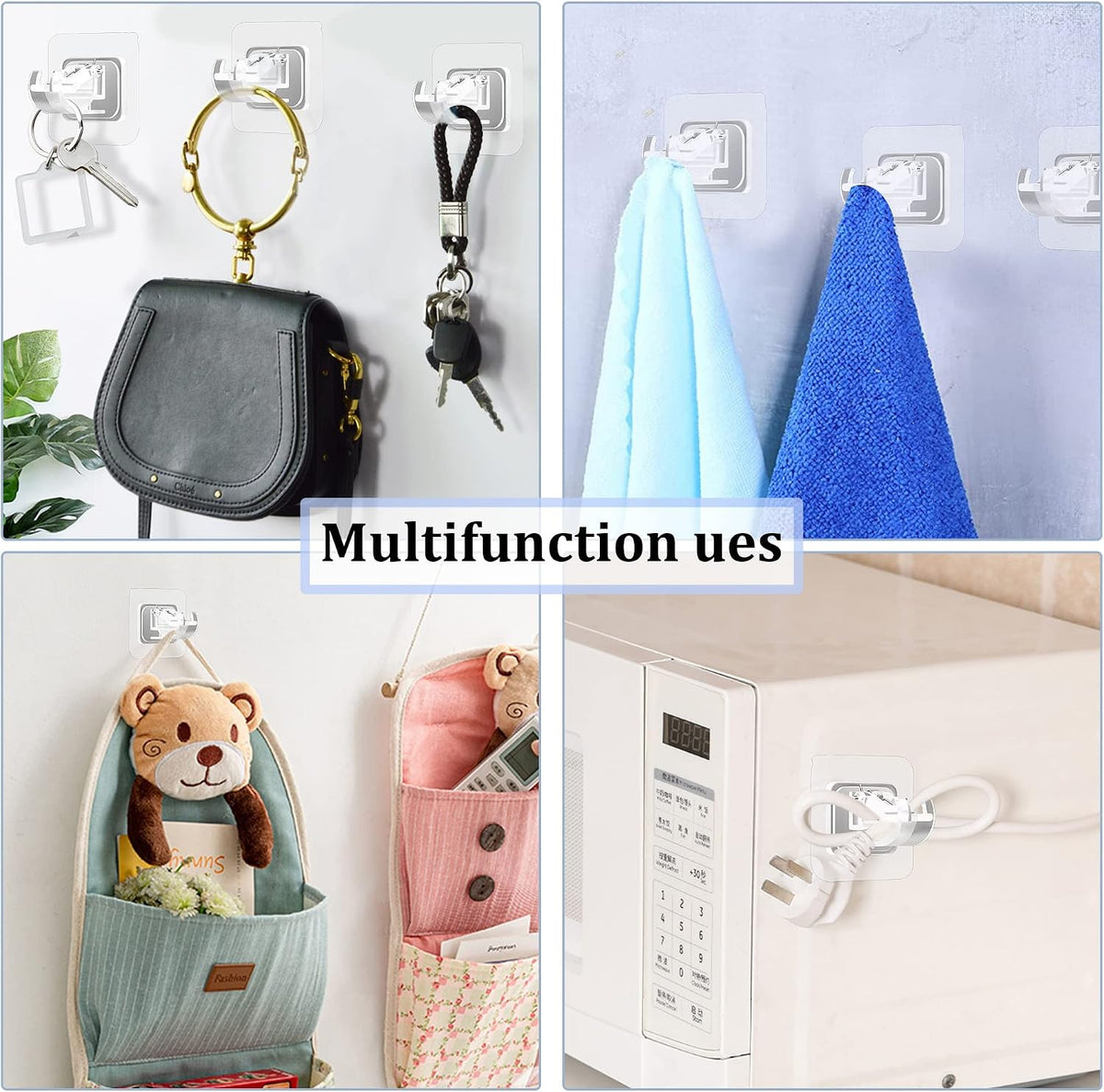 Aizhelu Stick On Curtain Holders – Reliable Clear Brackets with No Sharp Screws or Tools, 8 Pack