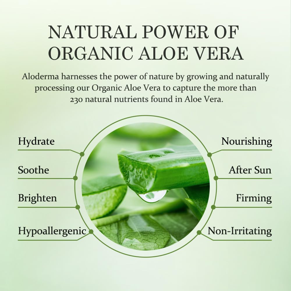 Aloderma Aloe Vera Gel – Nightstand Self-Care Essential for Dry & Reactive Skin, Soothing Daily Moisturizer