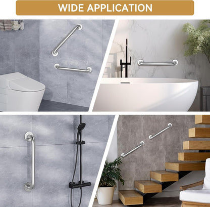 AmazerBath Brushed Nickel Shower Bar – Intentional Aging-in-Place Hardware, No Clutter