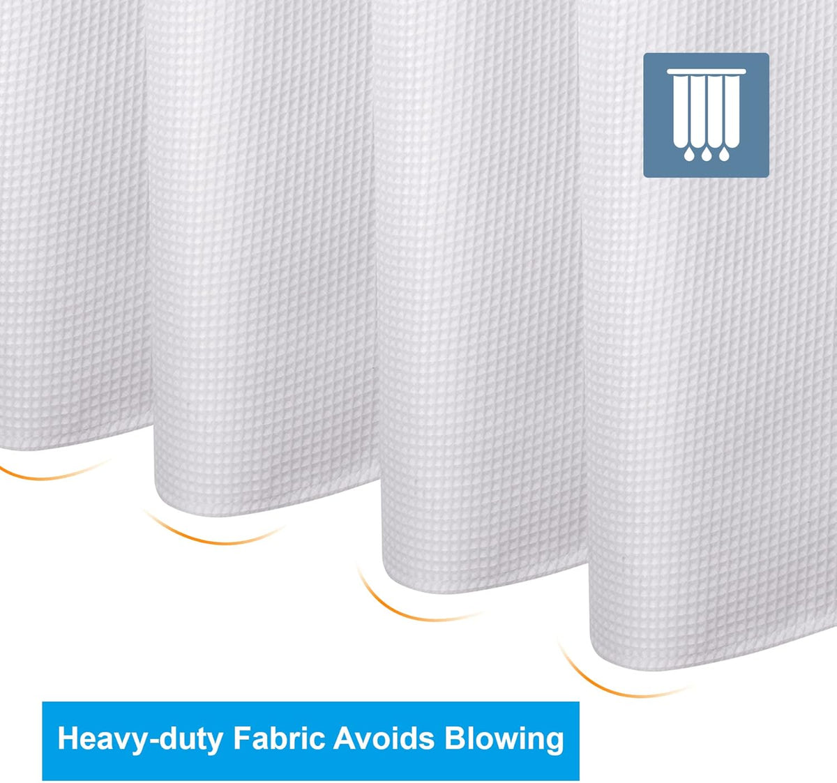 AmazerBath Hotel-Quality Fabric Shower Curtain – Modern Farmhouse Bathroom Aesthetic Update, 240GSM Textured Cloth