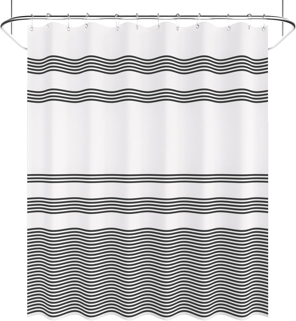 AmazerBath Marble Pattern Shower Curtain Set – Modern Farmhouse Decor Accent for Primary Bathroom Refresh