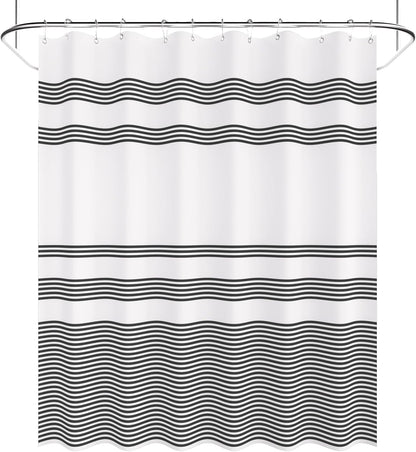 AmazerBath Marble Pattern Shower Curtain Set – Modern Farmhouse Decor Accent for Primary Bathroom Refresh