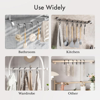 AmazerBath Rust Proof Shower Curtain Hooks – Designer Bathroom Hardware for Master Ensuite, Modern and Minimalist Styles