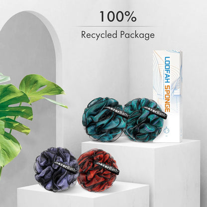 AmazerBath Shower Loofah 4-Pack – Thoughtful Housewarming and Birthday Gift for Women and Mom