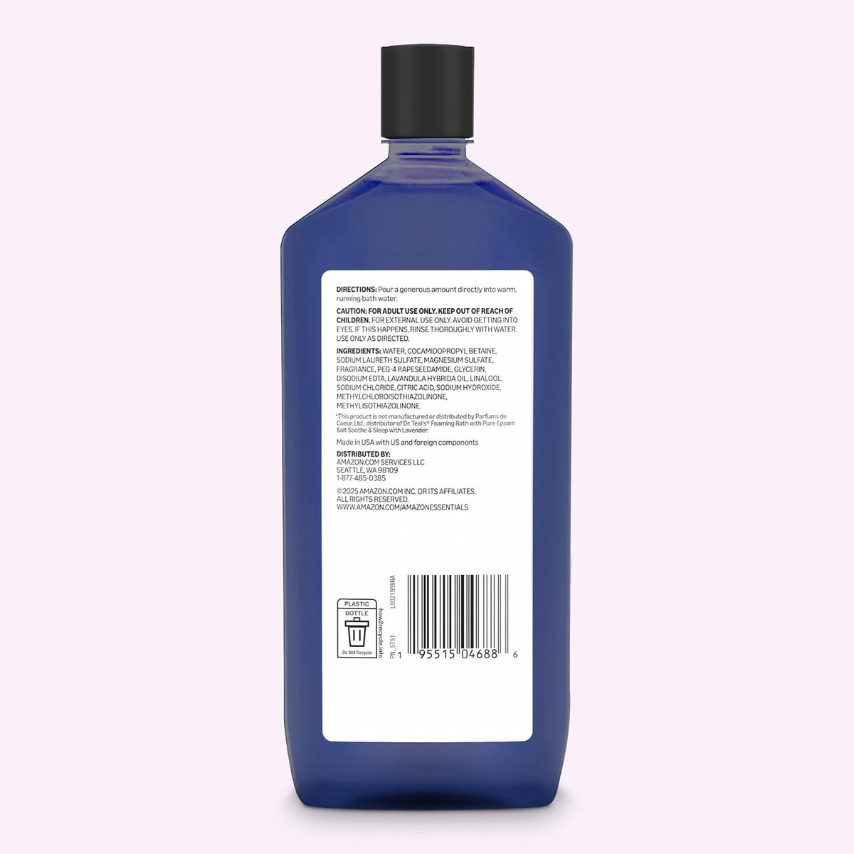 Amazon Essentials Lavender Foaming Mineral Bath – Restorative Nightly Self-Care Ritual for Better Sleep