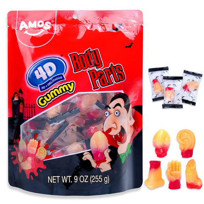 Amos Body Parts Gummy Snack Bag – Creepy-Cute Halloween Care Package Filler for College Dorms & Office Treats