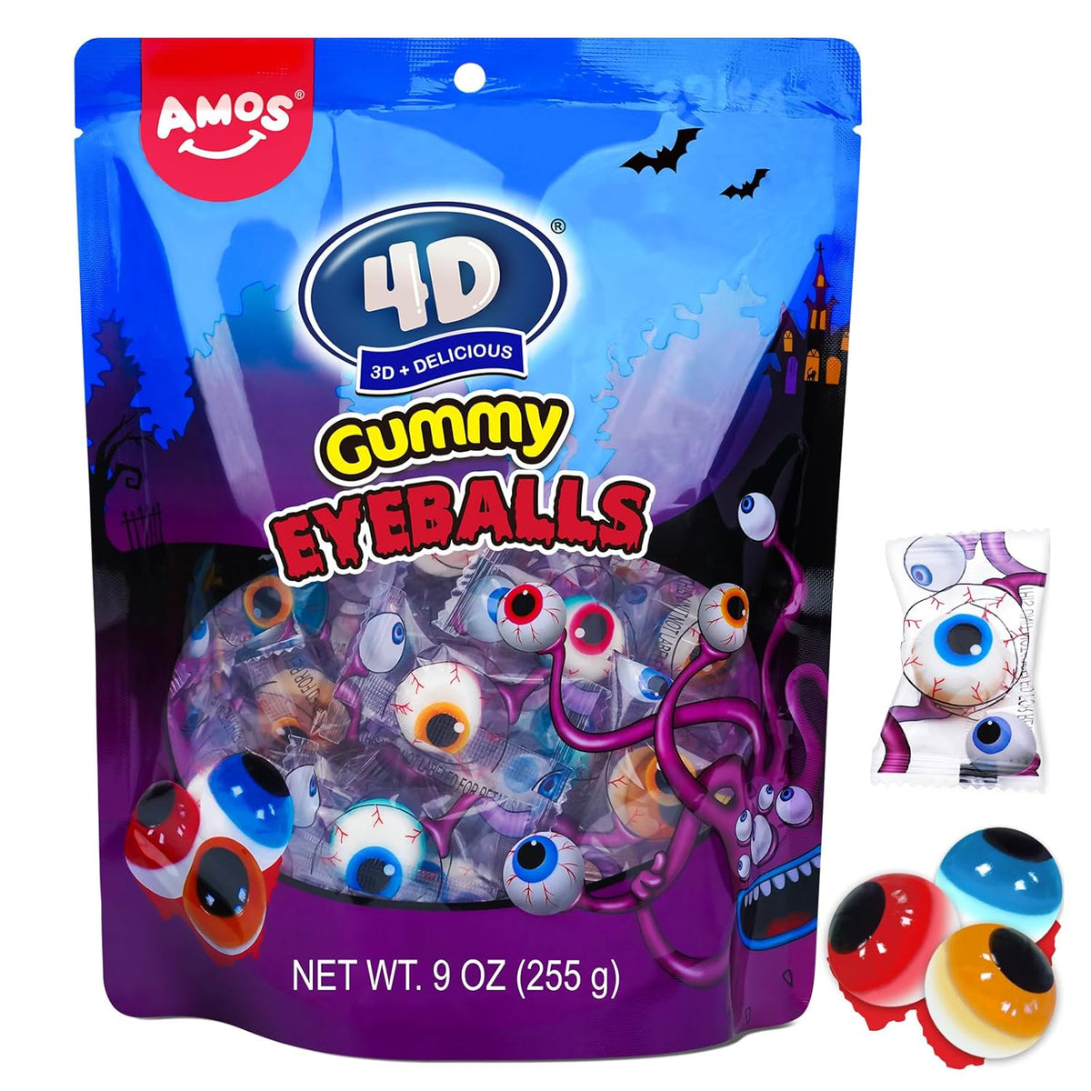 Amos Body Parts Gummy Snack Bag – Creepy-Cute Halloween Care Package Filler for College Dorms & Office Treats