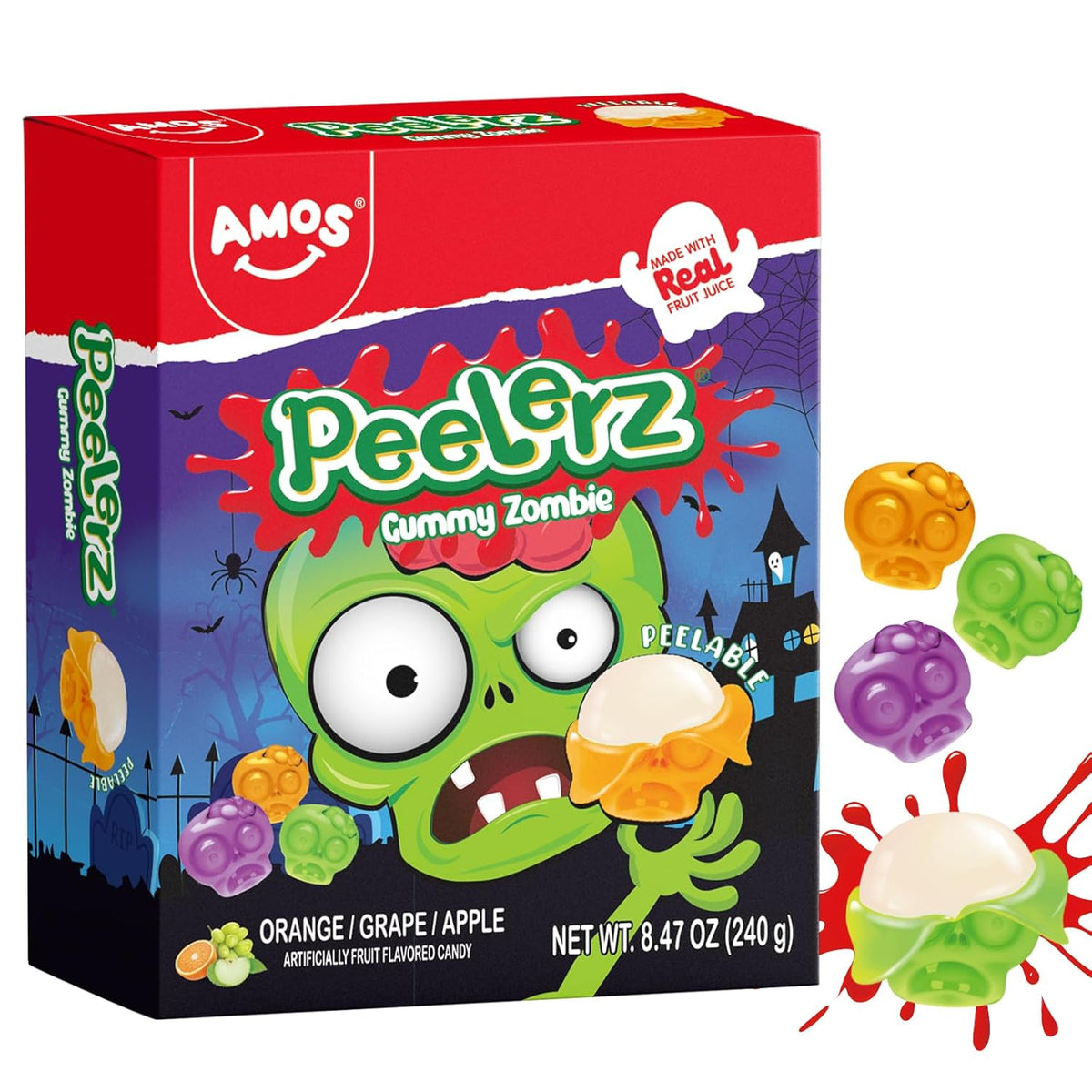 Amos Body Parts Gummy Snack Bag – Creepy-Cute Halloween Care Package Filler for College Dorms & Office Treats