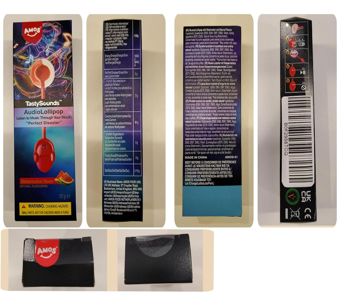 Amos Music Lollipop Candy – Mindful Indulgence Treat for Clean Eating Lifestyles, Gluten-Free Lollipop with Audio Therapy Twist